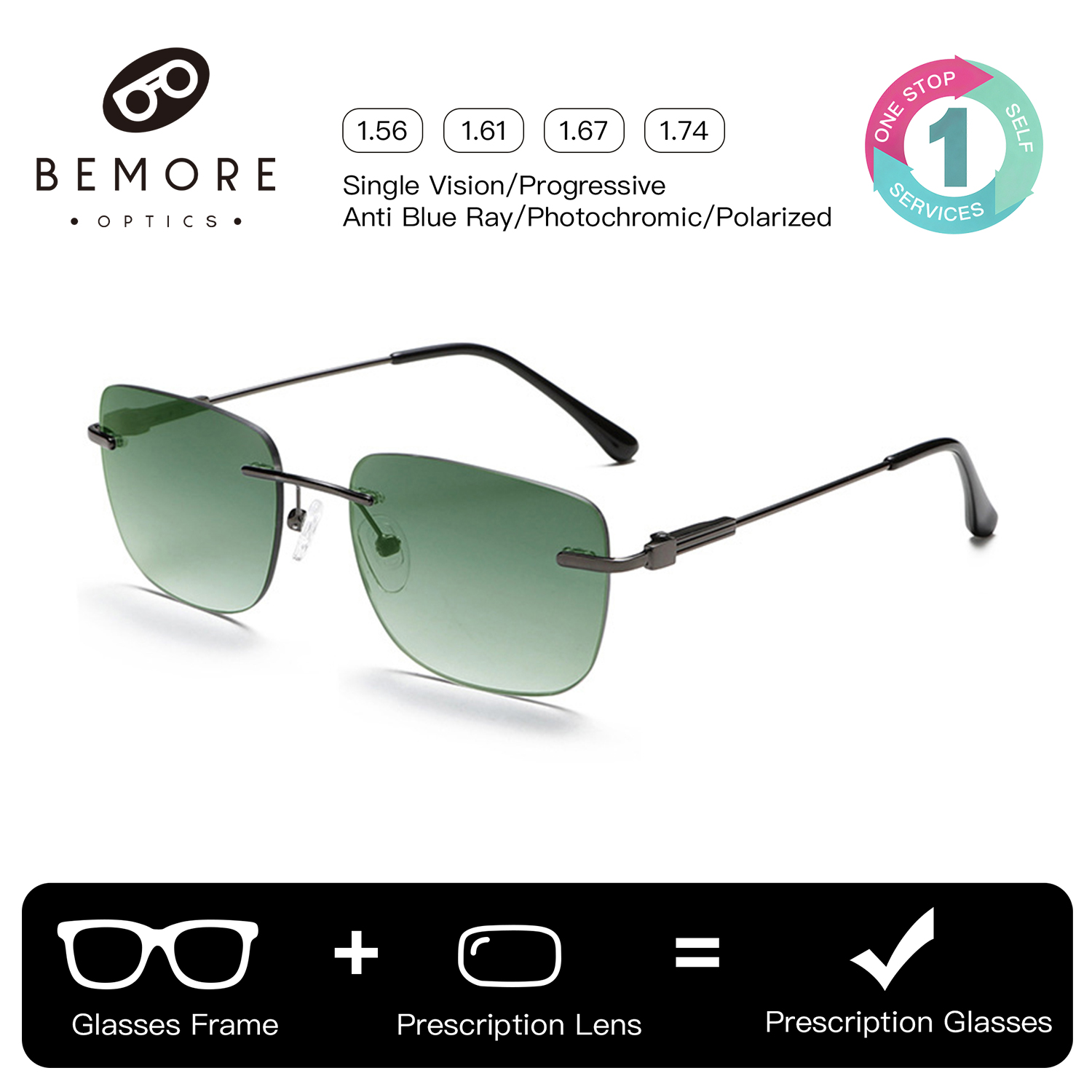 Fishing Sunglasses Polarized - Lunettes de soleil sans monture BEMORE,